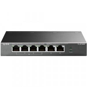 'Product Image: TP LINK TL-SF1006P V4 Switch - 6× Fast Mbps RJ45 Ports (ports 1–4 support 802.3af at PoE+), AUTO MDI MDIX, PoE-Out'