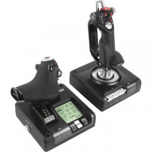 'Product Image: Logitech G X52 H.O.T.A.S Throttle and Stick Simulation Controller | USB 2.0, LCD Display, Backlighting'